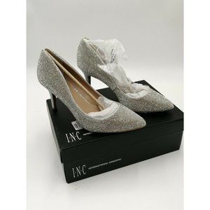 INC International Concepts Zitah Silver Crystals Pointed Toe Pumps Women's US 8M
